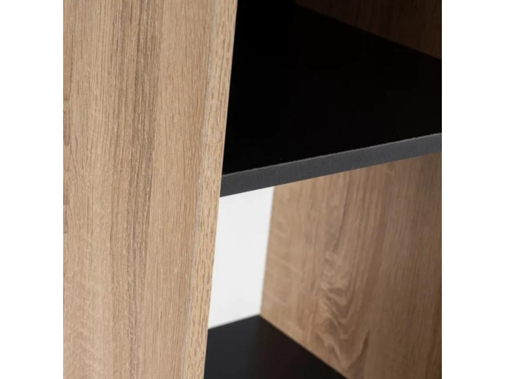 Natural/black bookcase/shelf unit - Length 60 x Depth 29 x Height 120 cm