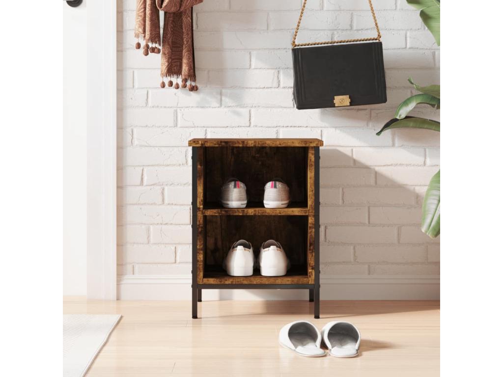 Smoked oak shoe cabinet 38x35x50 engineered wood