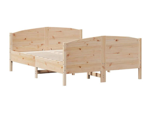 Bed frame with headboard, 140x190 cm, solid pine wood