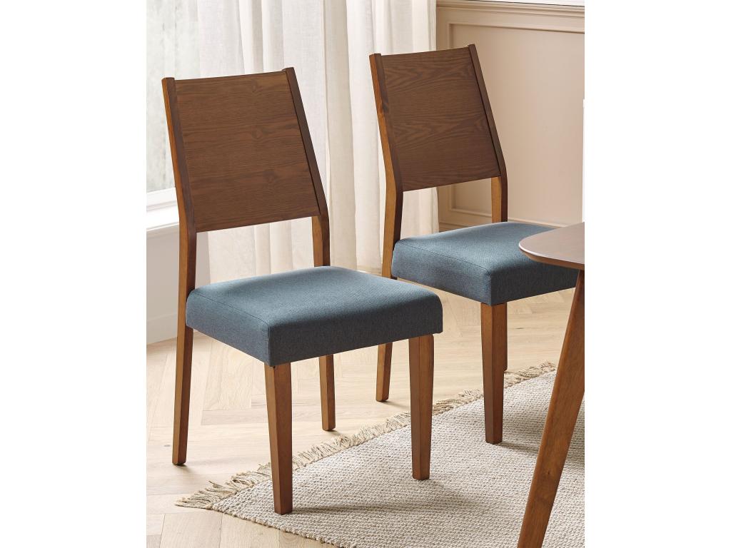 Set of 2 Vertchez Grey Wood Dining Chairs