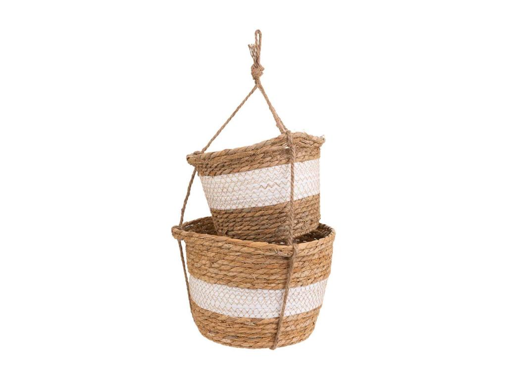 Set of 2 brown hanging baskets