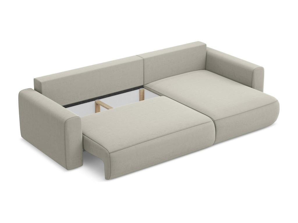 3-seater right-hand corner sofa bed in velvet - Vertchez