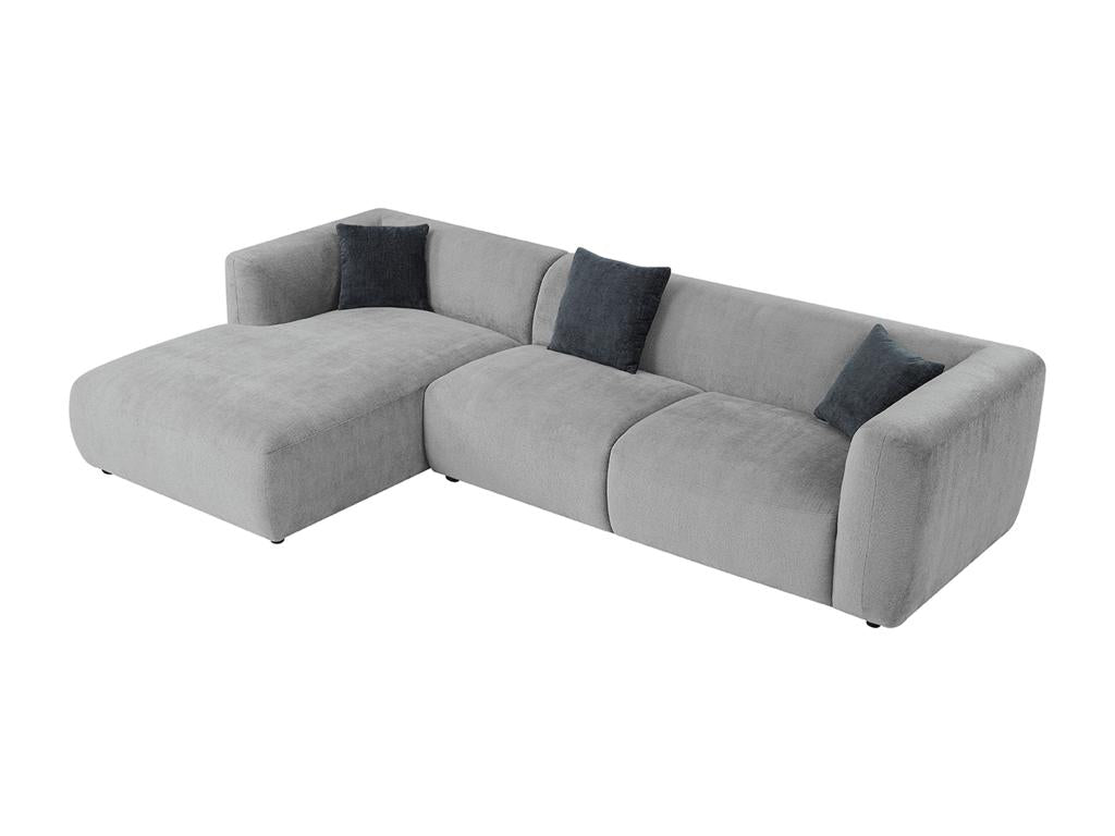 Meublita left-hand corner sofa in grey fabric