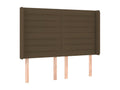 LED Headboard, Dark Brown, 147x16x118/128 cm, Fabric