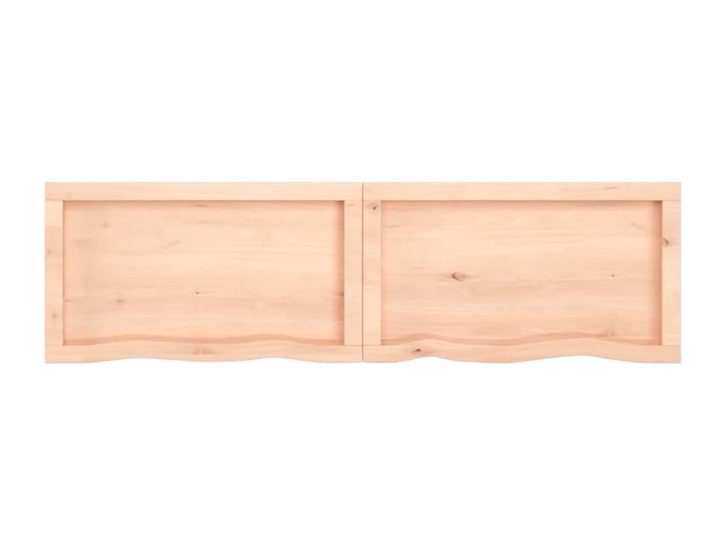 Wall shelf 140x40x2-6 cm solid untreated oak wood