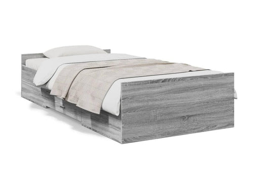 Bed frame with drawers without mattress Vertchez grey 75x190 cm