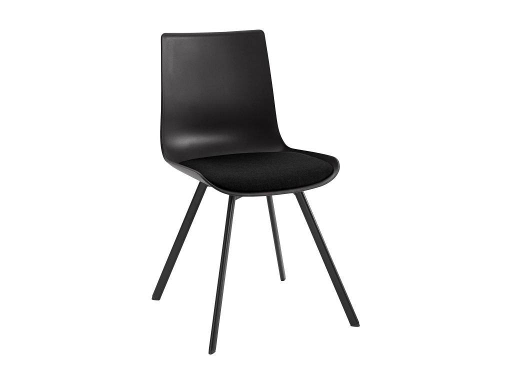 Lucky - Set of 2 black plastic dining chairs