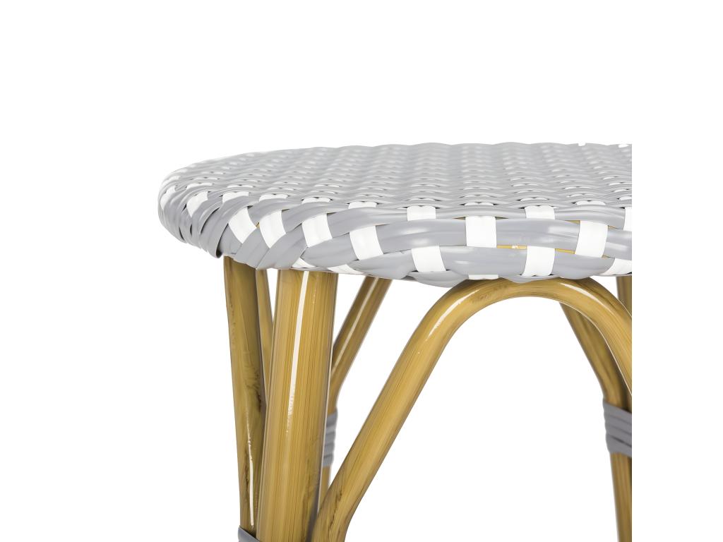 Outdoor bar stool, grey and white, 52x52x76.2 cm - Vertchez