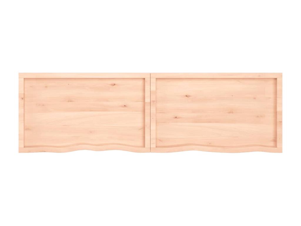 Wall shelf 200x60x2-4 cm solid untreated oak wood