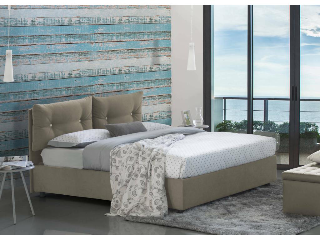 Vertchez bed size Vertchez storage bed with fabric upholstery Made in Italy front opening with 120x190 cm mattress included dove grey