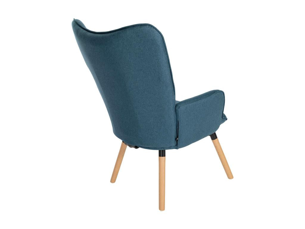 Armchair - Fabric / Wood - Blue - Meublita