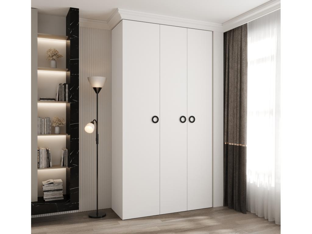 Como 1 245.5/130/40 3-door hinged wardrobe, white/black