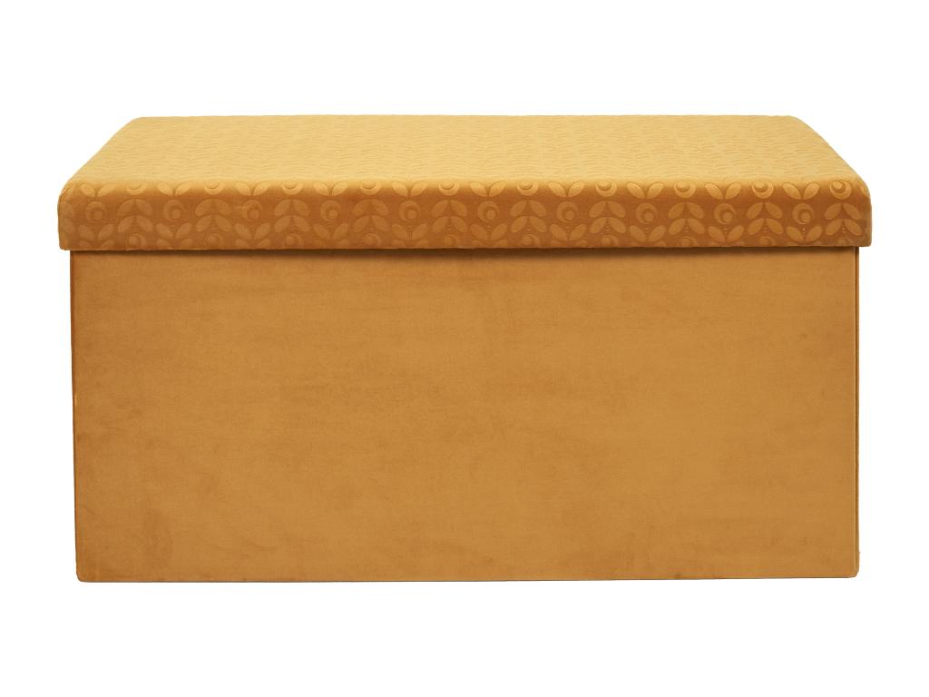 Retro Mustard Folding Bench with Storage Chest