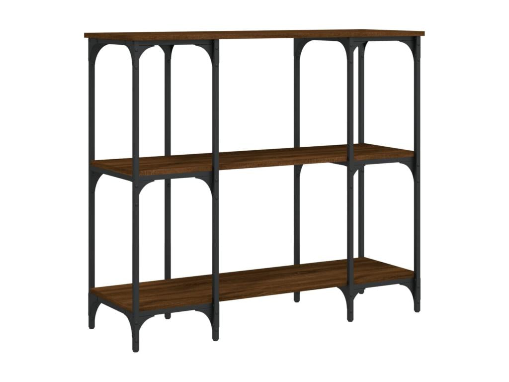 Brown oak console table, 102x35x90 cm, engineered wood