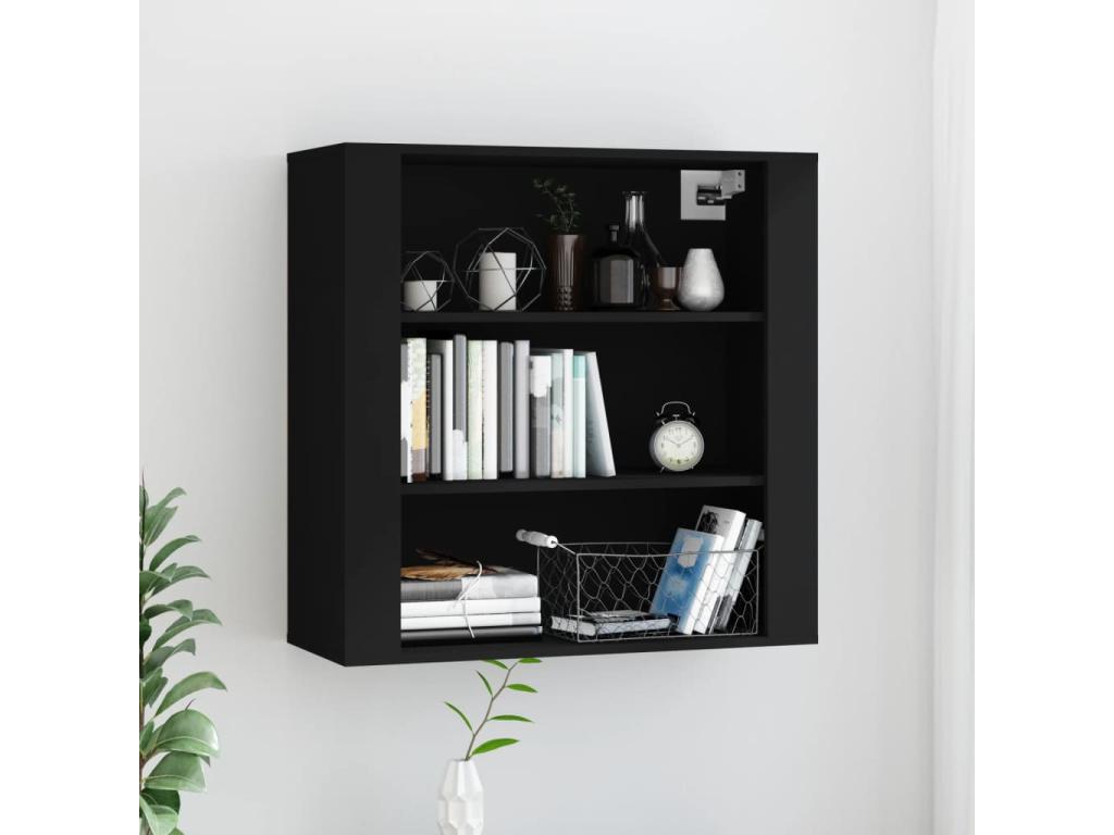 Black wall cabinet 80x33x80 cm Engineered wood