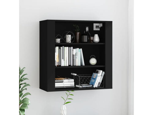 Black wall cabinet 80x33x80 cm Engineered wood