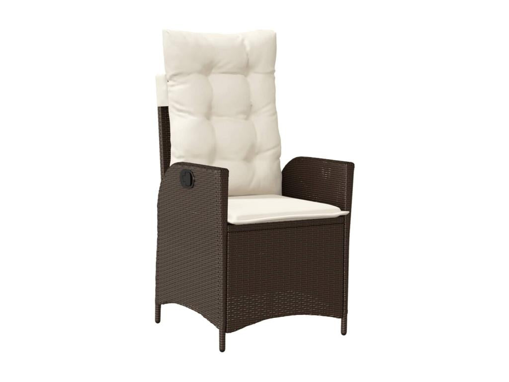 7-piece brown rattan garden dining set and cushions