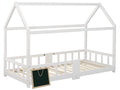 90x200cm solid wood cabin bed - with a chalkboard - White