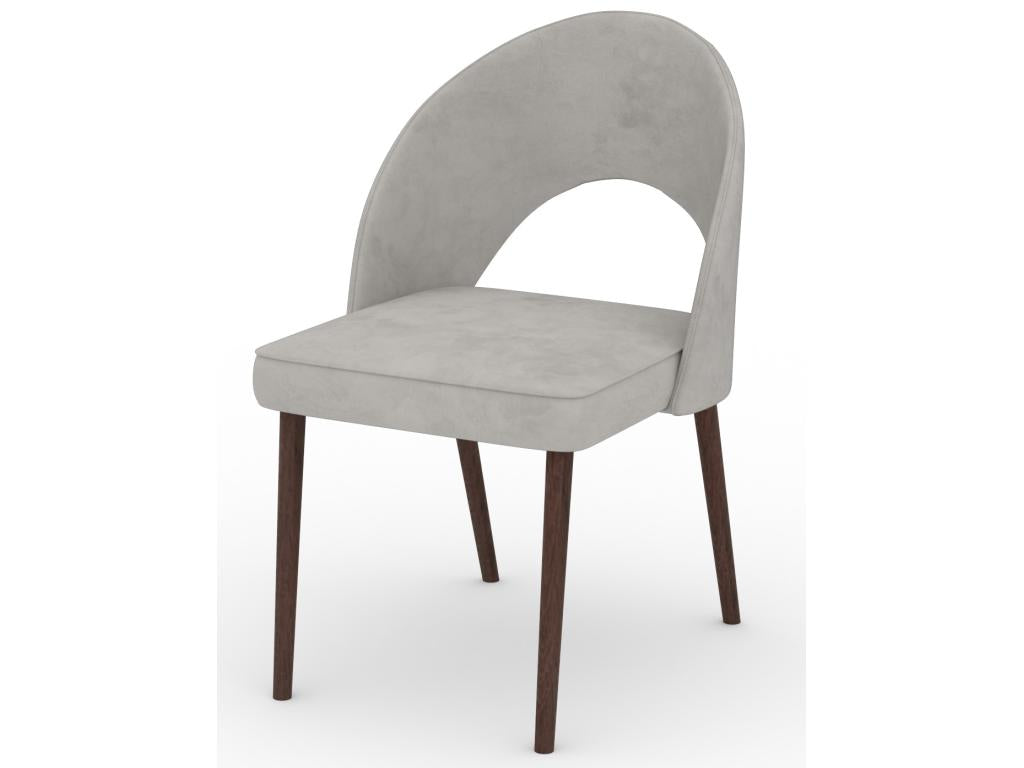 Modern chair in dark walnut wood and choice of fabric Cekuza-Fabric 27108