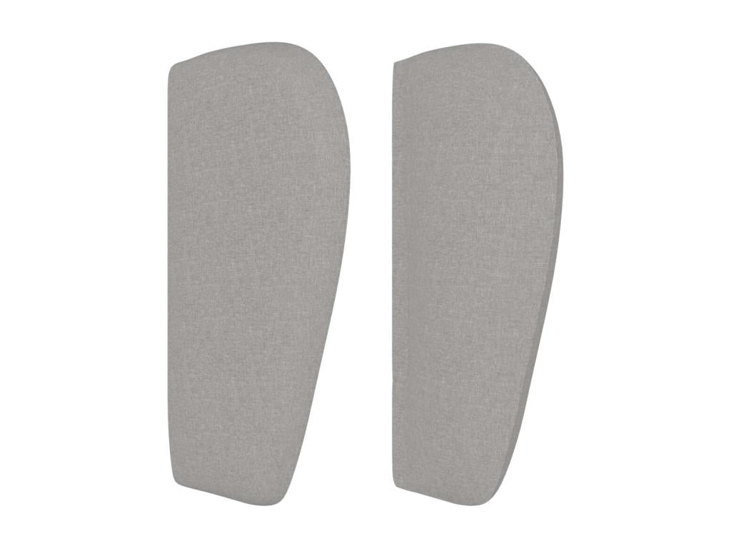 Headboard with wings, light grey, 163x23x78/88 cm, fabric