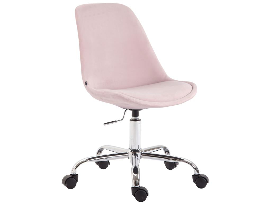 Office chair - Velvet / Chrome metal - Pink - Vertchez