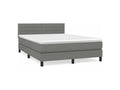 Meublita bed base with mattress, dark grey, 140x200 cm, fabric