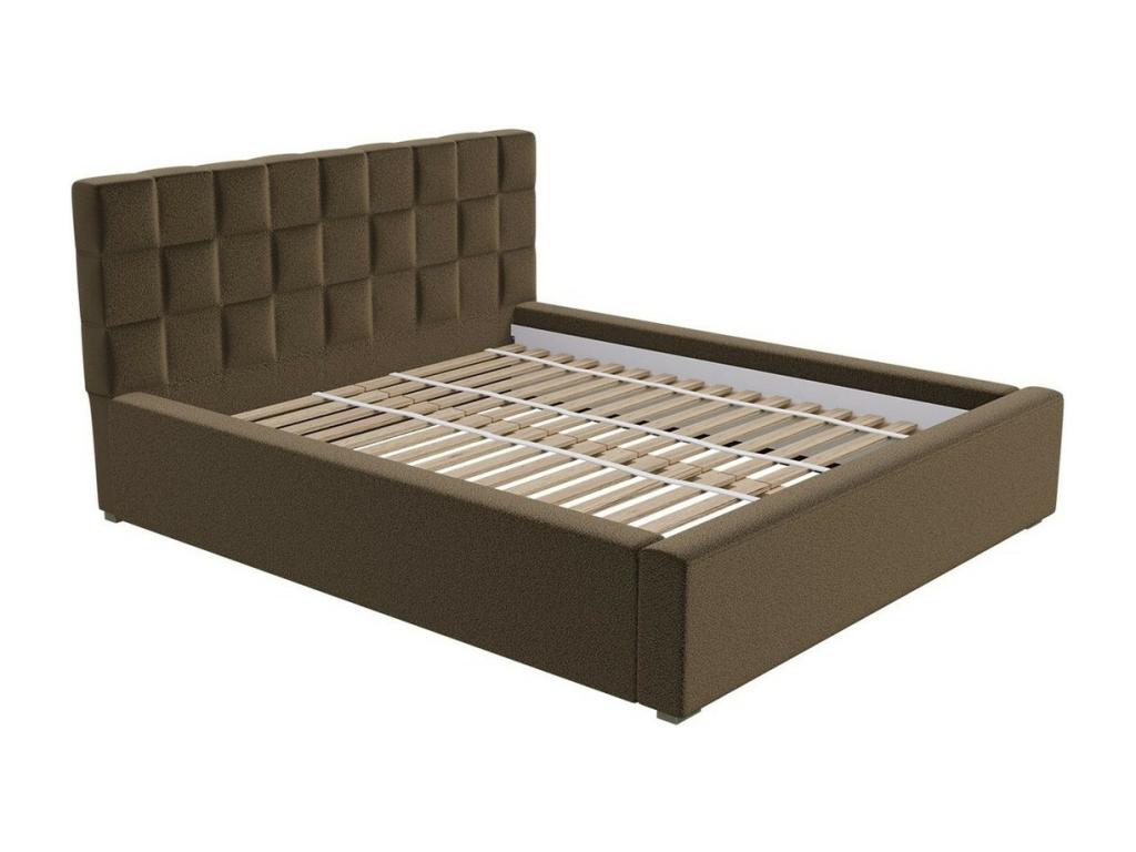 Meublita 107 Double Grey Bed 160x200 Upholstered Slatted Base 180x223x93cm