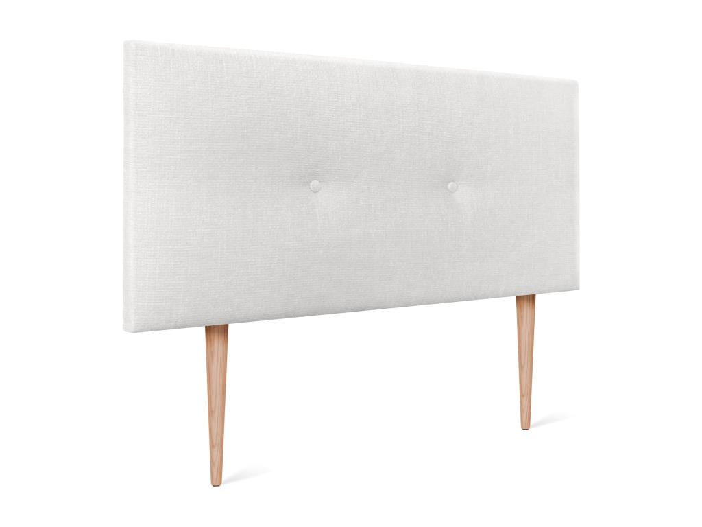 Meublita Natural Wool Headboard with Buttons 95x105cm with Legs for 90cm Beds - White