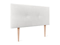 Meublita Natural Wool Headboard with Buttons 95x105cm with Legs for 90cm Beds - White