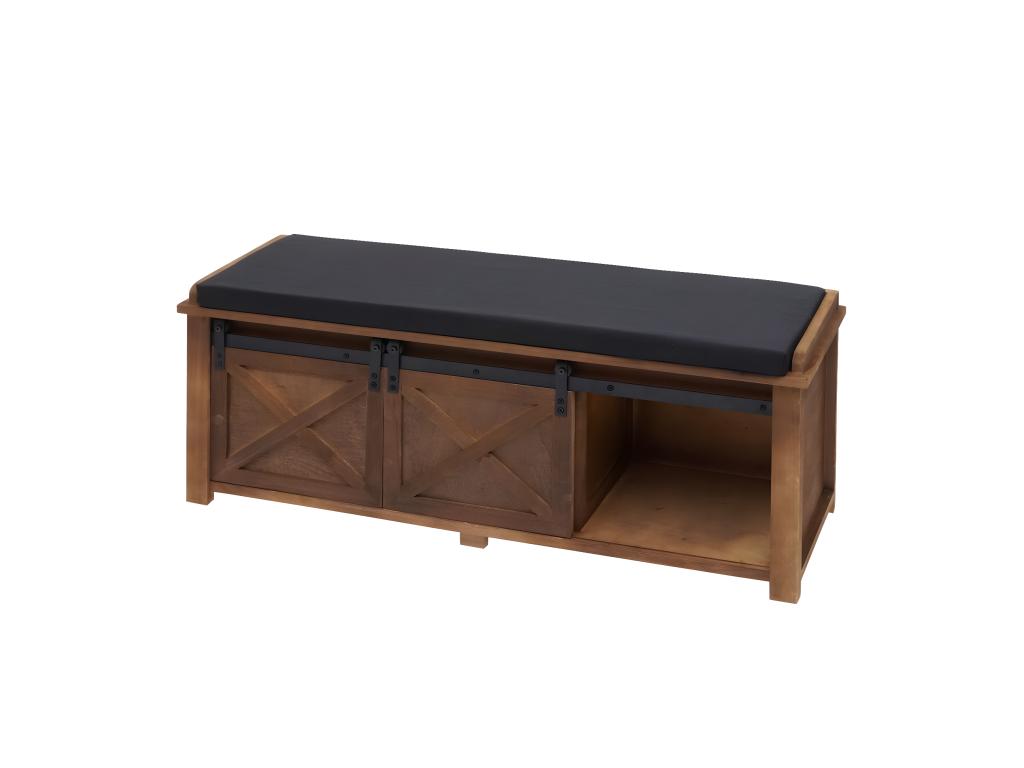 Meublita-H53 brown bench with storage compartments