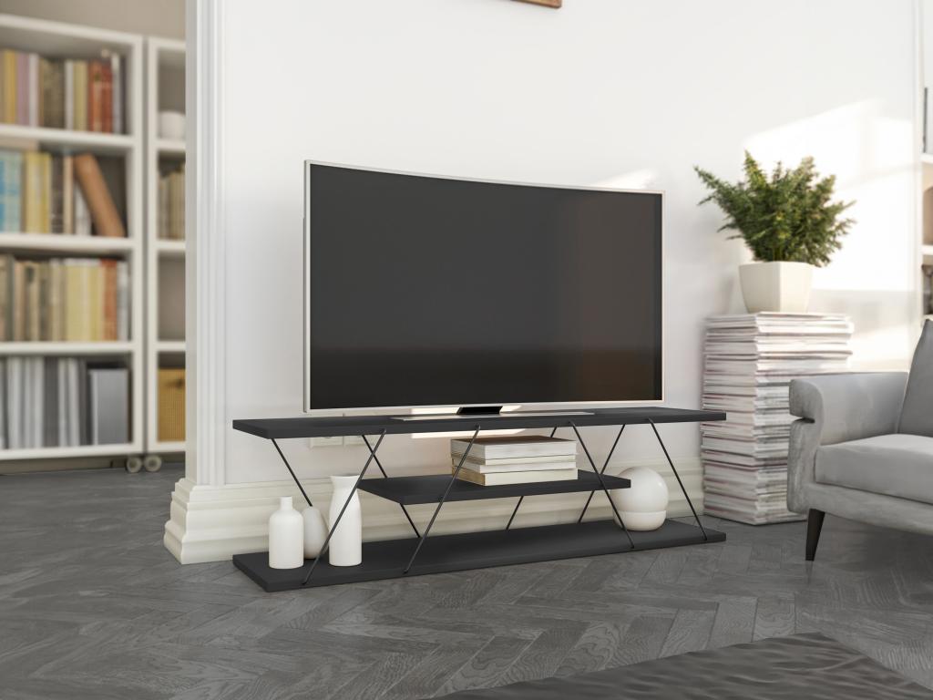 TV stand with 1 shelf - Anthracite - Vertchez