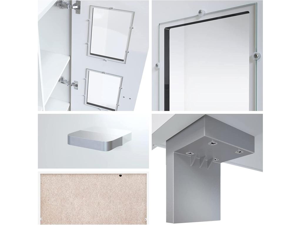 Freestanding display cabinet with 2 doors and 3 panes of glass, matte black/high-gloss black/concrete effect, Vertchez, 71x129x35 cm