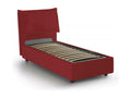 Vertchez Single Bed, Storage Bed with Fabric Upholstery, Made in Italy, Front Opening, Suitable for 80x200 cm Mattress, Red