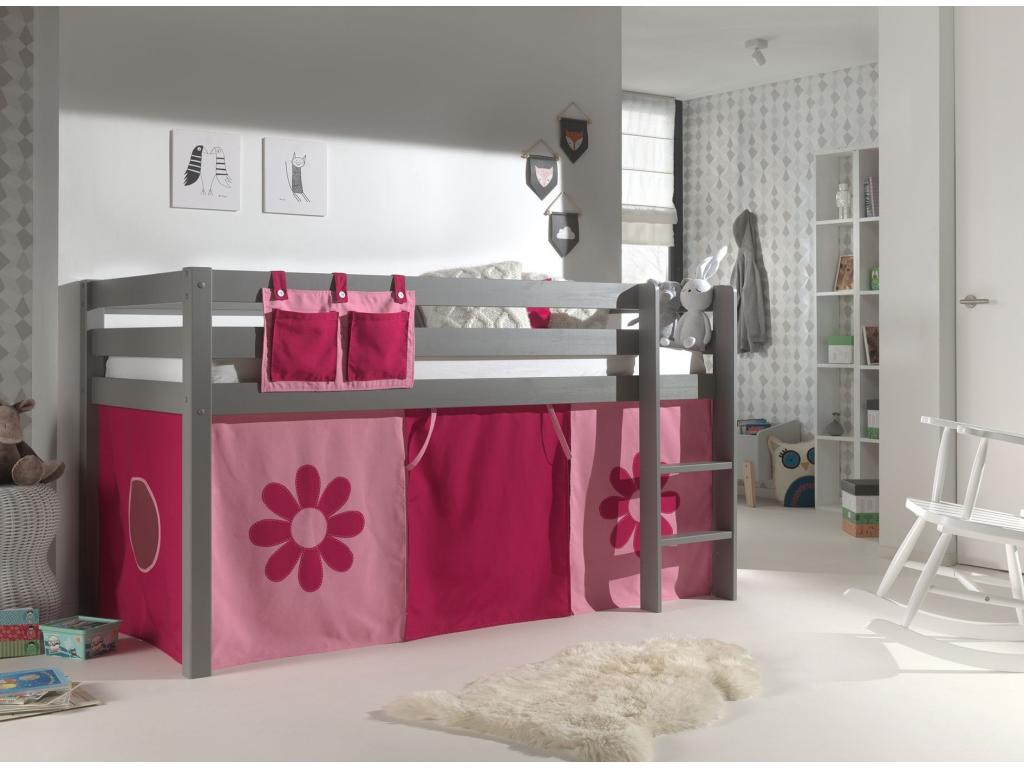 Vertchez Flower Children's Bed 90x200cm Gray