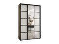 Meublita 5 Sliding Door Wardrobe 235.2/150/60 3 Doors Black/White/Black