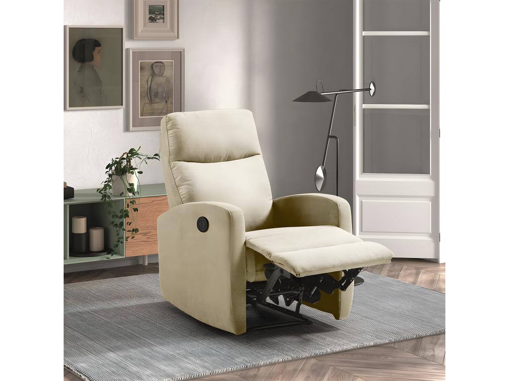 Meublita - Meublita Electric Armchair Ivory Fabric