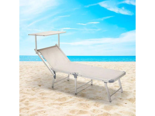 Meublita Folding Aluminum Garden Sun Lounger/Pool Chair