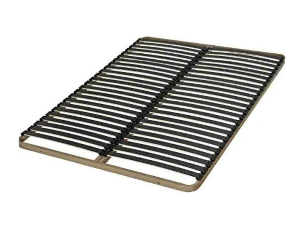 Upholstered double bed in Vertchez fabric - Beige - 160x200 - Version with slatted base