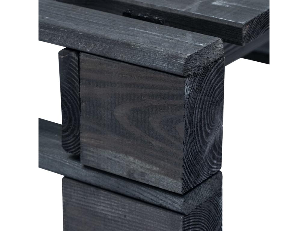 Black pine wood garden pallet pouf