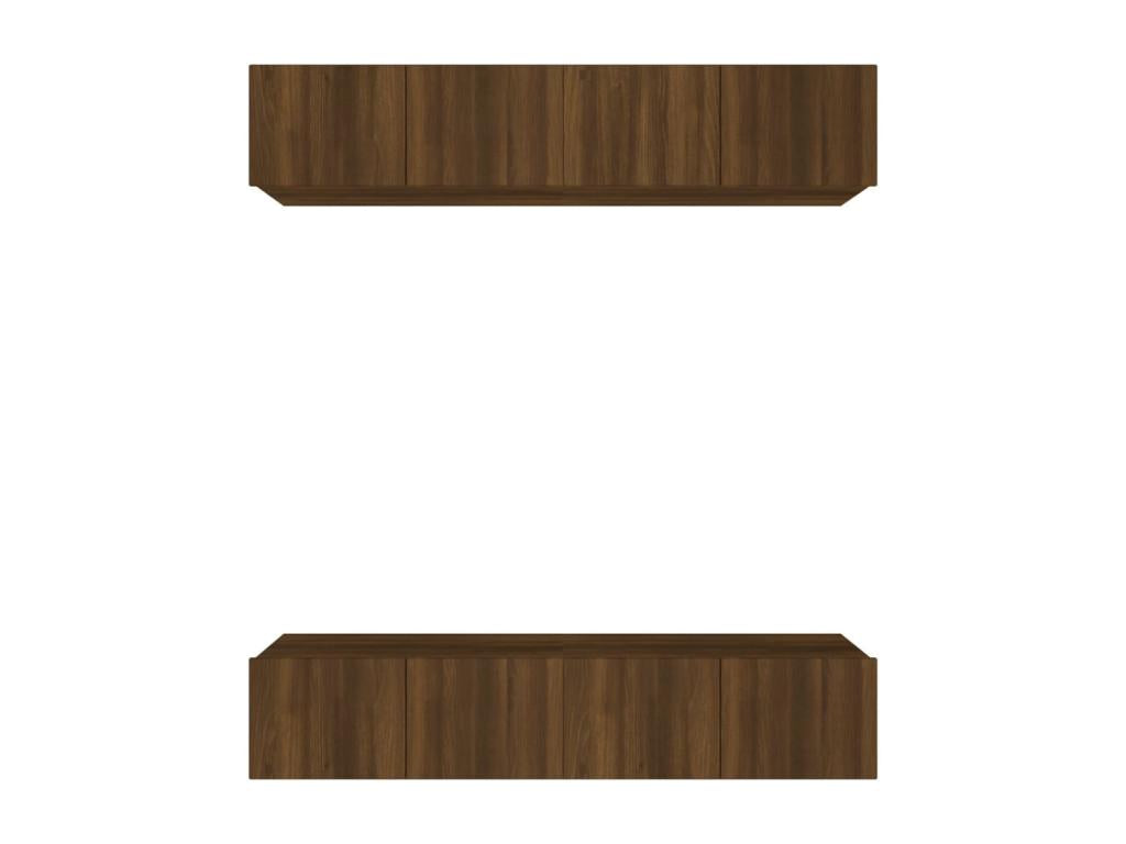 4-piece TV unit, brown oak, 80x30x30 cm, engineered wood
