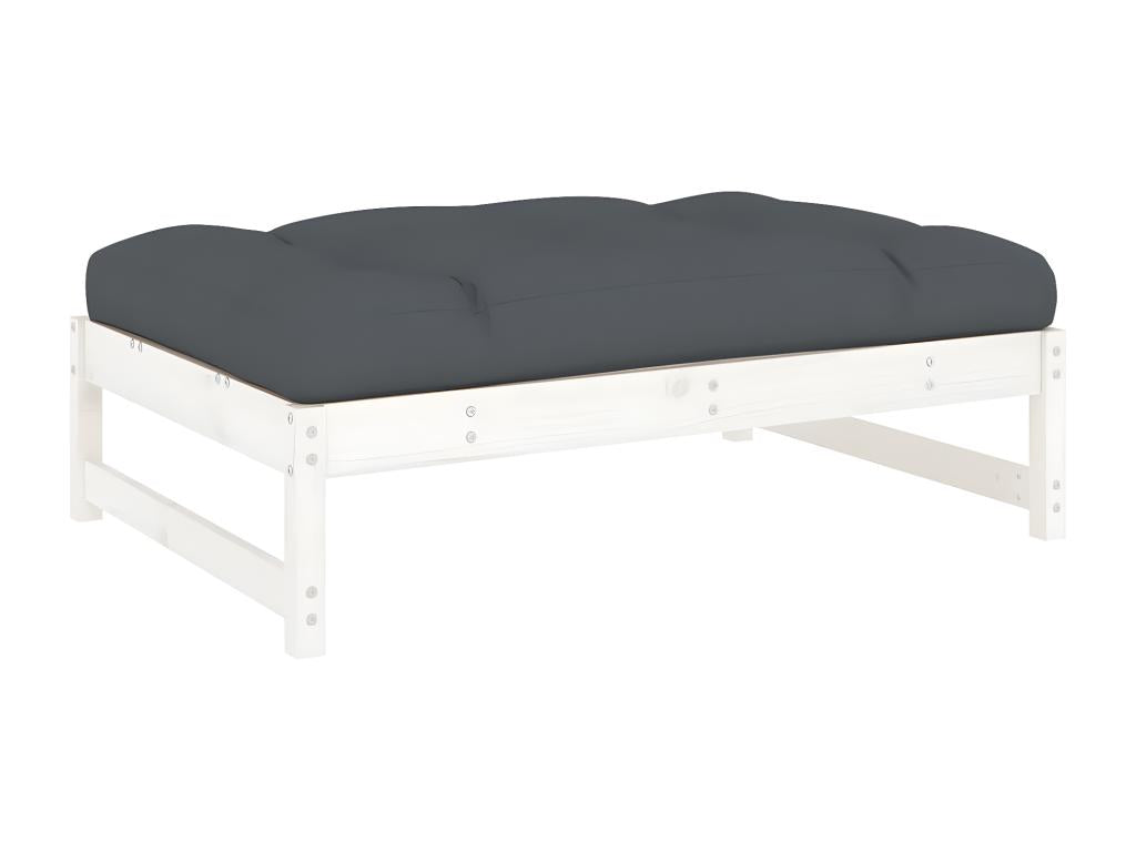 Garden footrest 120x80 cm white solid pine wood