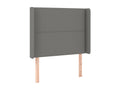 Headboard with wings, Dark Grey, 103x16x118/128 cm, Fabric