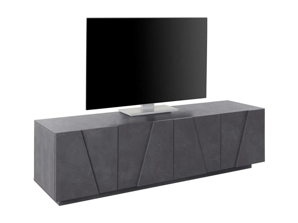 Vertchez TV Stand, Low Sideboard, TV Stand Base, Made in Italy, 162x44h46 cm, Slate Grey