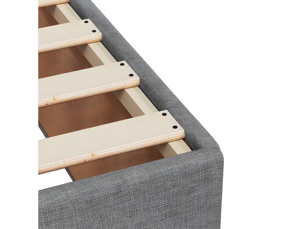 Light Grey Bed Frame 100x200 cm Fabric