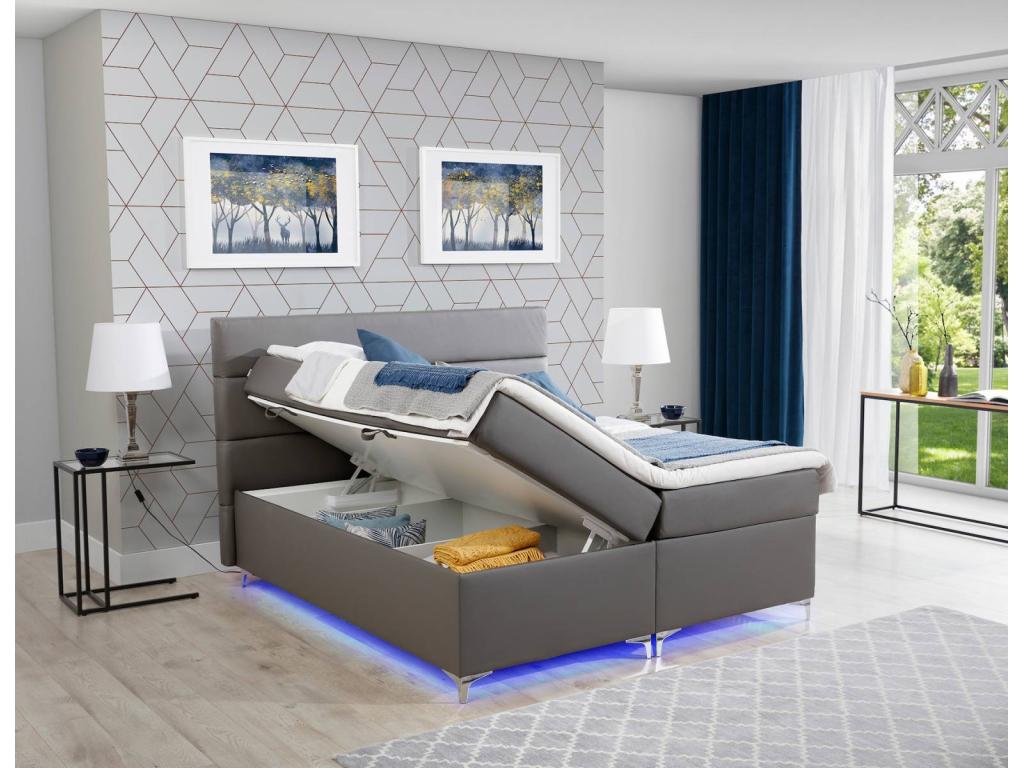 Meublita 160x200 Box Spring Bed in Emerald Green Fabric