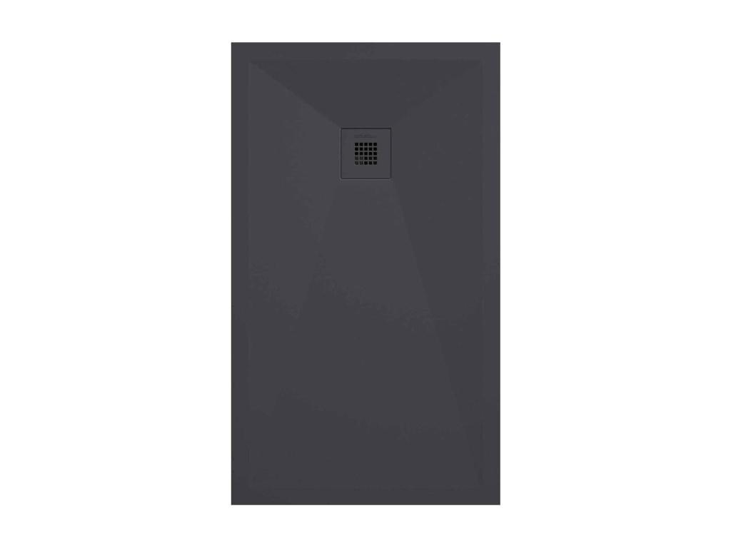 Vertchez Plus smooth anthracite shower tray with colored grid - 80x70 cm