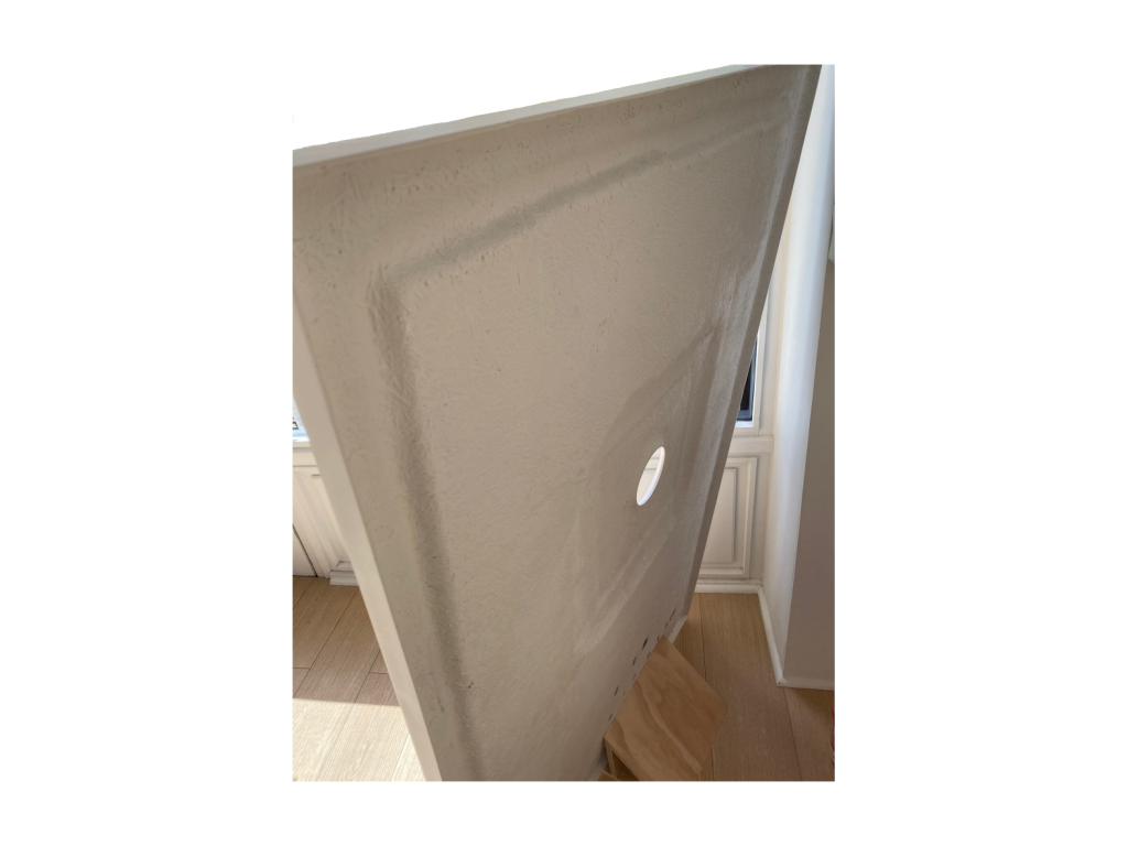 Extra-flat 70x170 cm shower tray, Vertchez rectangular slate-effect surface, white