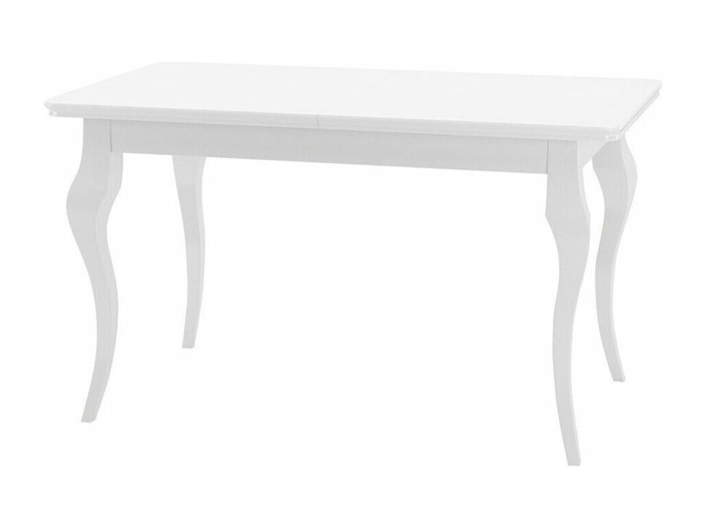 Racine 101 Table, Glossy White - White, 76x80x140cm, Extension MDF Wood