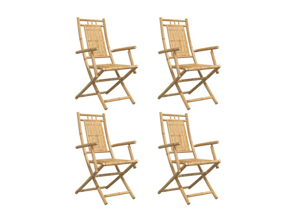 Meublita Folding Garden Chairs, Set of 4, 53x66x99 cm