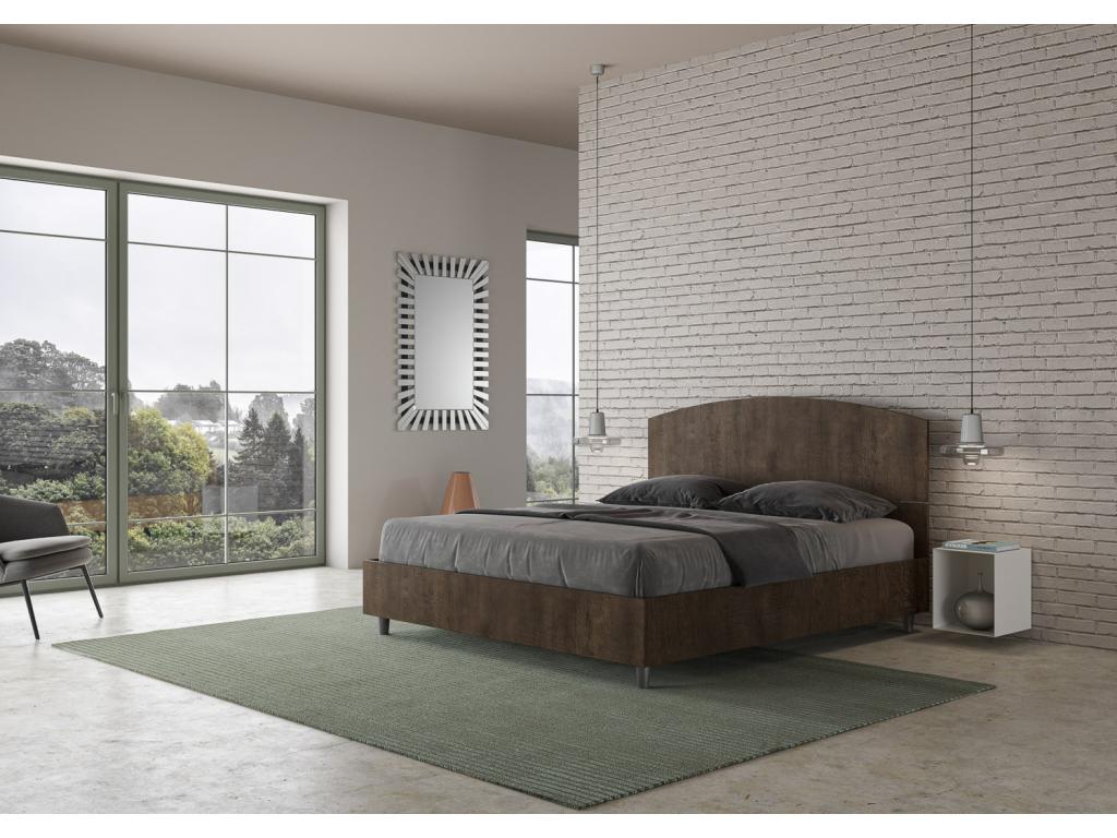 Bed with slatted base 160x190 walnut Vertchez